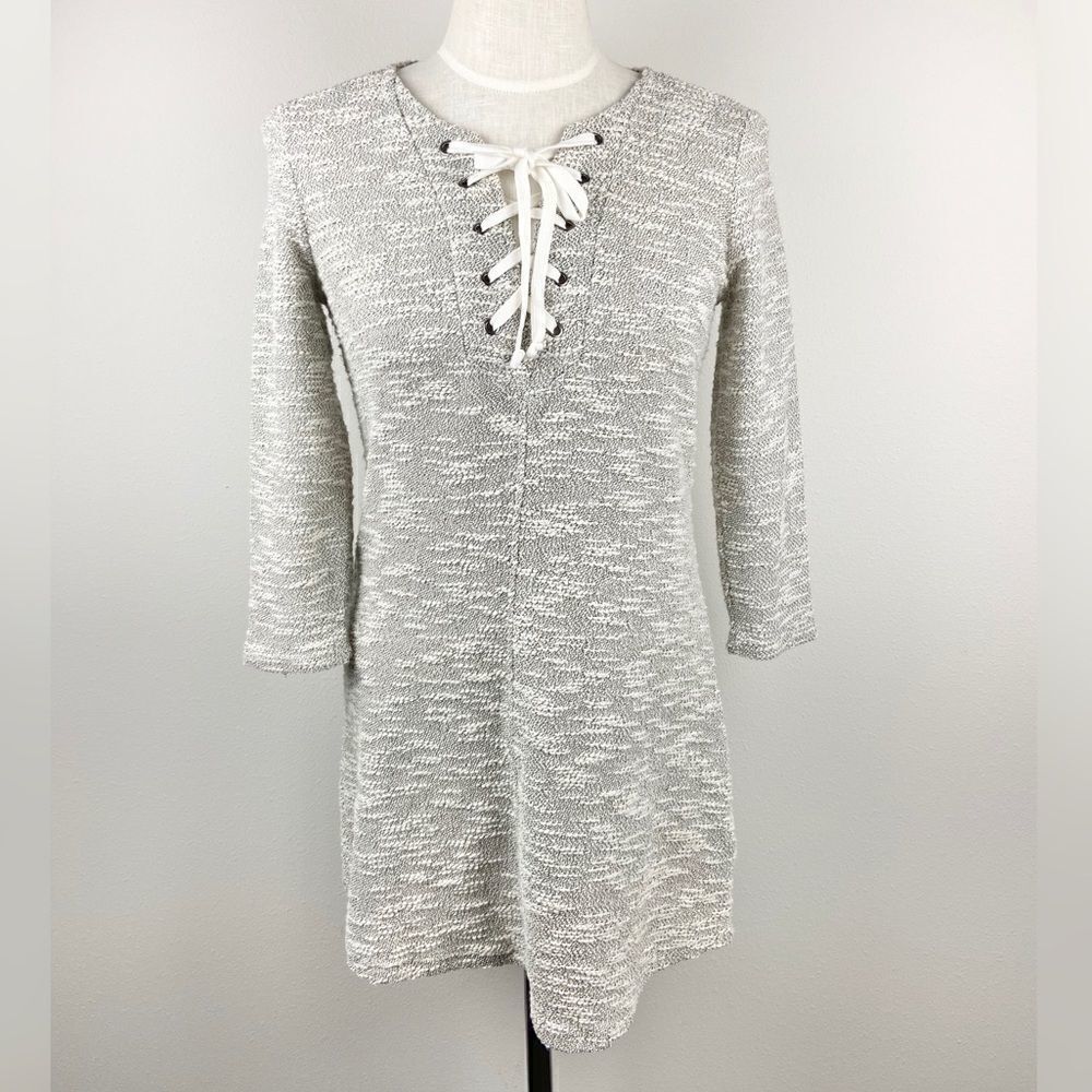Jack by BB Dakota Marled Lace Front Sweater Dress